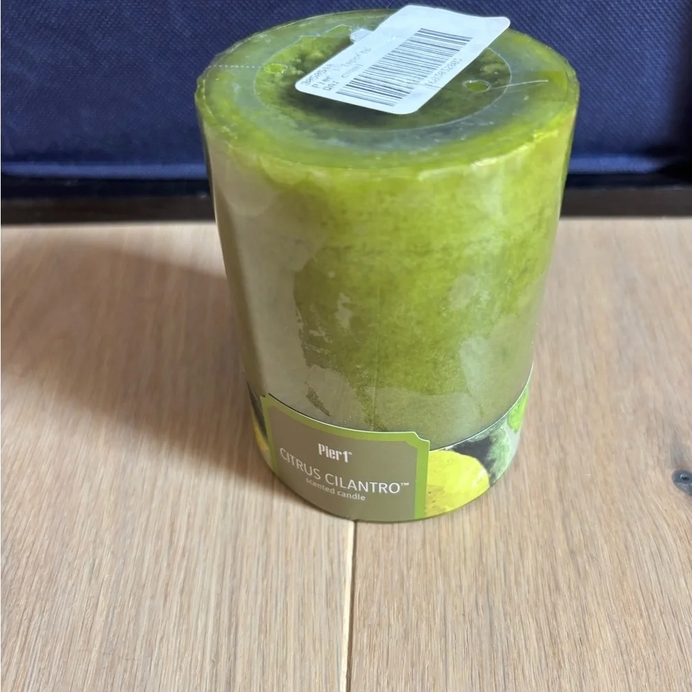 Pier 1 Citrus Cilantro Pillar Candle 3